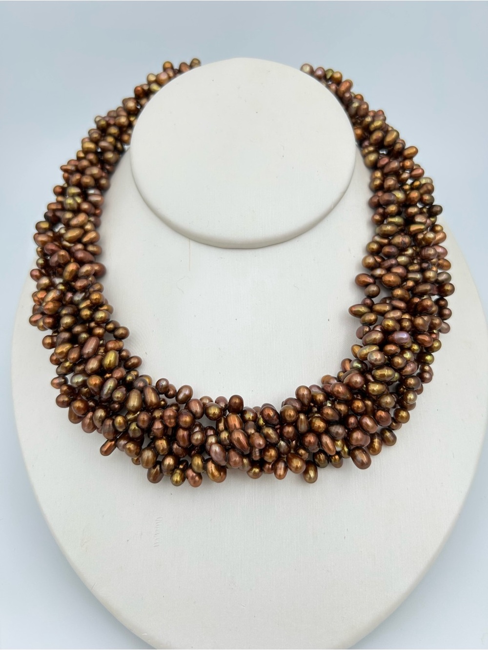 Ross Simons Bronze Baroque Pearl Multi-Strand Torsade Necklace